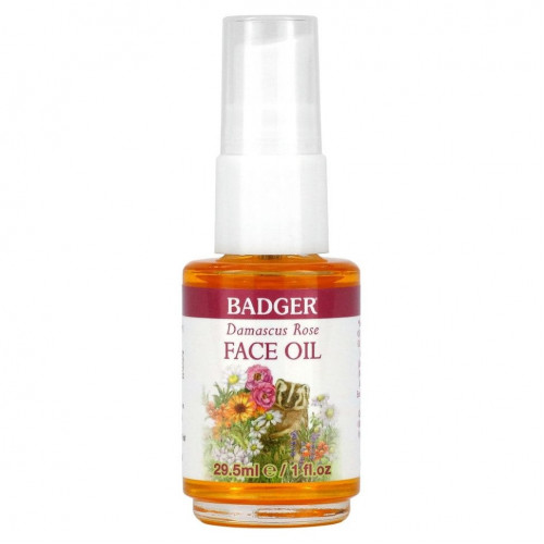 Badger Company, Face Care, масло для лица дамасской розы, 29,5 мл (1 жидк. Унция)