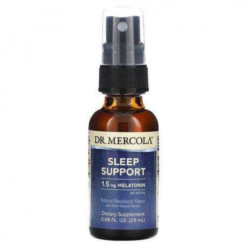 Dr. Mercola, Sleep Support with Melatonin, Raspberry Flavor, 0.85 fl oz (25 ml)