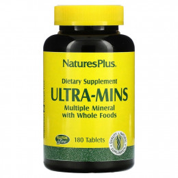 NaturesPlus, Ultra-Mins, мультиминералы с цельными продуктами, 180 таблеток