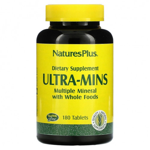 NaturesPlus, Ultra-Mins, мультиминералы с цельными продуктами, 180 таблеток