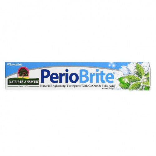 Nature's Answer, PerioBrite, натуральная отбеливающая зубная паста с коэнзимом Q10 и фолиевой кислотой, корица и мята, 113,4 г (4 унции)