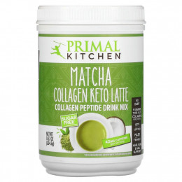 Primal Kitchen, Collagen Keto Latte, кетогенный кофе латте с коллагеном, матча, 264,6 г (9,33 унции)