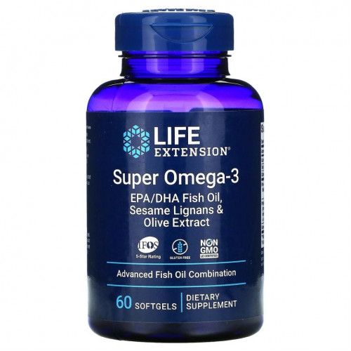 Life Extension, Super Omega-3, 60 мягких таблеток