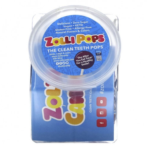 Zollipops, The Clean Teeth Pops, леденцы для чистки зубов, ассорти, 147 г (5,2 унции)