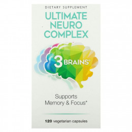 Natural Factors, 3 Brains, Ultimate Neuro Complex, 120 вегетарианских капсул