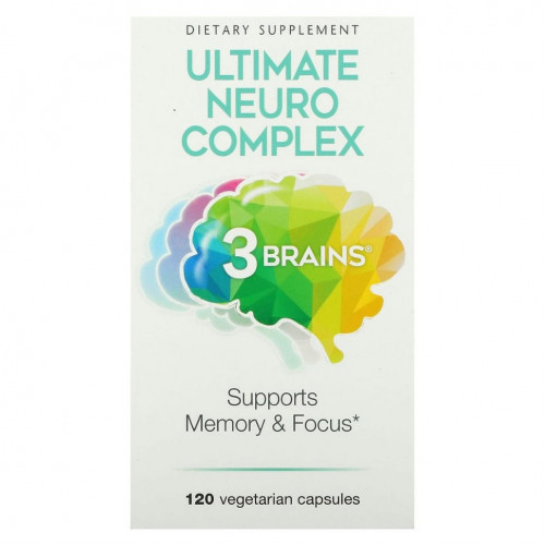 Natural Factors, 3 Brains, Ultimate Neuro Complex, 120 вегетарианских капсул