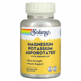 Solaray, Magnesium Potassium Asporotates, аспартат магния и калия, 120 растительных капсул