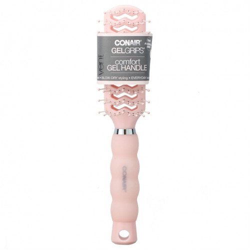 Conair, Продуваемая расческа для укладки Gel Grips с удобной гелевой ручкой, 1 шт.