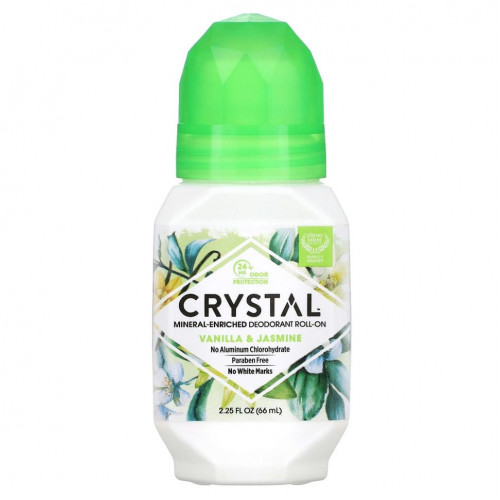 Crystal Body Deodorant, Натуральный шариковый дезодорант, Ваниль и жасмин, 2,25 ж. унц.(66 мл)