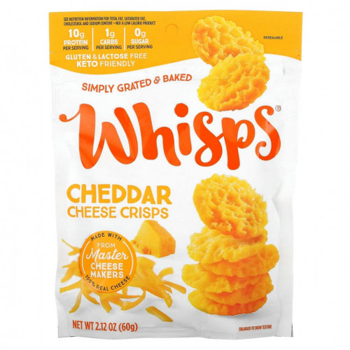 Whisps, Cheddar Cheese Crisps , 2.12 oz (60 g)