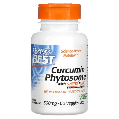 Doctor's Best, Phytosome, куркумин с Meriva, 500 мг, 60 вегетарианских капсул