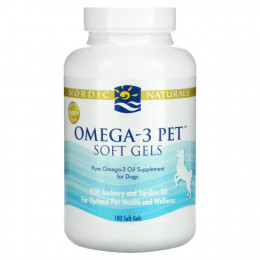 Nordic Naturals, Omega-3 Pet, для собак, 180 капсул