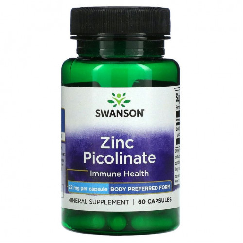 Swanson, Zinc Picolinate, Immune Health, 22 mg, 60 Capsules