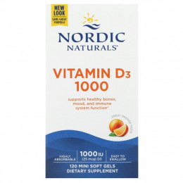 Nordic Naturals, Витамин D3, апельсин, 1000 МЕ, 120 штук