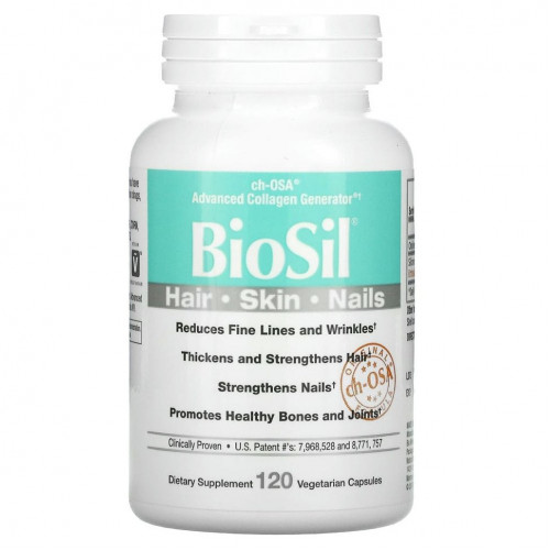 BioSil by Natural Factors, ch-OSA Advanced Collagen Generator, улучшенный источник коллагена, 120 вегетарианских капсул