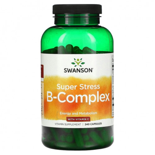 Swanson, Super Stress B-Complex с витамином C, 240 капсул