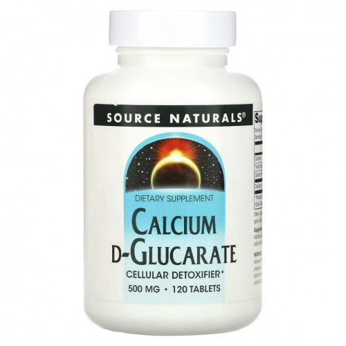 Source Naturals, D-глюкарат кальция, 500 мг, 120 таблеток