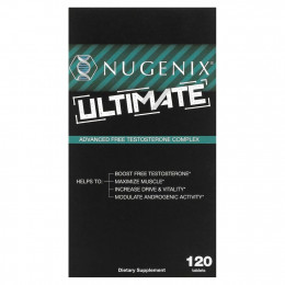 Nugenix, Ultimate, улучшенный комплекс свободного тестостерона, 120 таблеток