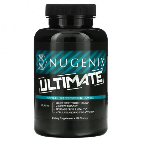 Nugenix, Ultimate, улучшенный комплекс свободного тестостерона, 120 таблеток