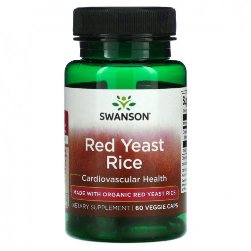 Swanson, Red Yeast Rice, Cardiovasular Health, 60 Veggie Caps