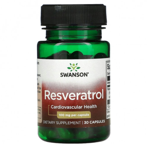 Swanson, Resveratrol, Cardiovascular, 100 mg, 30 Capsules