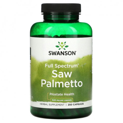 Swanson, Full Spectrum Saw Palmetto, Prostate, 540 mg, 250 Capsules