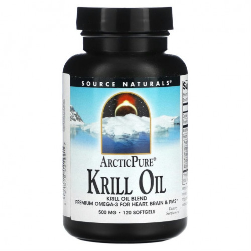 Source Naturals, ArcticPure, масло криля, 500 мг, 120 капсул