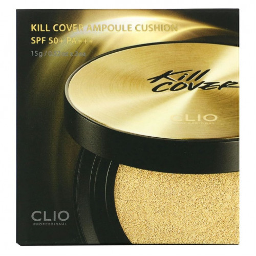 Clio, Kill Cover, Набор подушечек для ампулы, SPF 50+, PA +++, 03 льняной ткани, 2 подушки, 0,52 унции (15 г) каждая