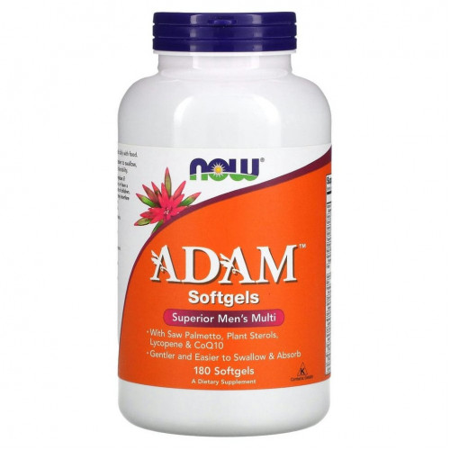 NOW Foods, ADAM, превосходные мультивитамины для мужчин, 180 мягких таблеток