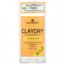 Zion Health, Bold, ClayDry Deodorant, жимолость, 2,8 унции (80 г)