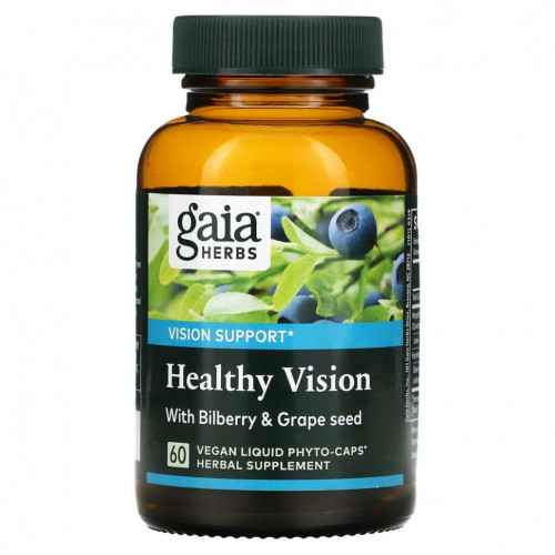 Gaia Herbs, Healthy Vision, 60 веганских жидких фитокапсул