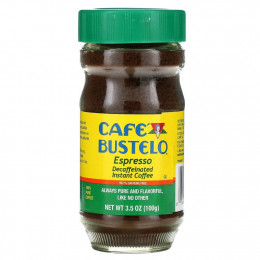 Caf? Bustelo, Espresso, растворимый кофе без кофеина, 3,5 унции (100 г)