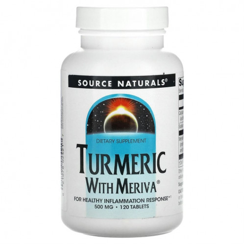 Source Naturals, куркума с Meriva, 500 мг, 120 таблеток