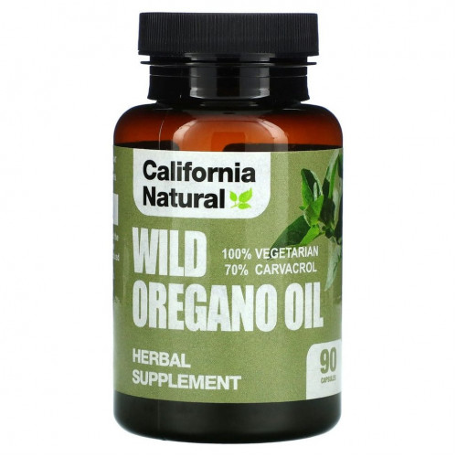 California Natural, масло дикого орегано, 90 вегетарианских капсул