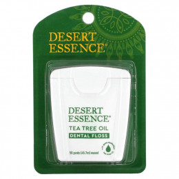 Desert Essence, Зубная нить с маслом чайного дерева, вощеная, 45,7 м (50 ярдов)