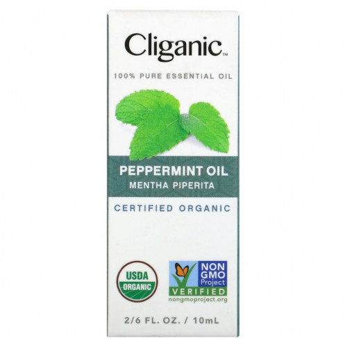 Cliganic, на 100% чистое эфирное масло, перечная мята, 10 мл (0,33 жидк. унции)