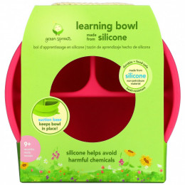 Green Sprouts, Learning Bowl, Pink, 1 Bowl