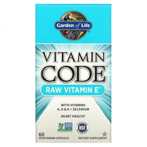 Garden of Life, Vitamin Code®, сырой витамин E, 60 растительных капсул