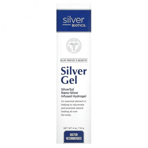 American Biotech Labs, Silver Biotics, Silver gel, гидрогель с добавкой SliverSol с нано-серебром, 4 жидких унции (114 г)