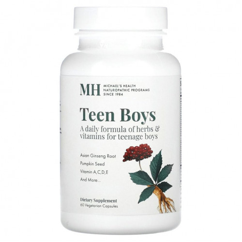 Michael's Naturopathic, Teen Boys Caps, капсулы для мальчиков-подростков, мультивитамины для ежедневного приема, 60 вегетарианских капсул