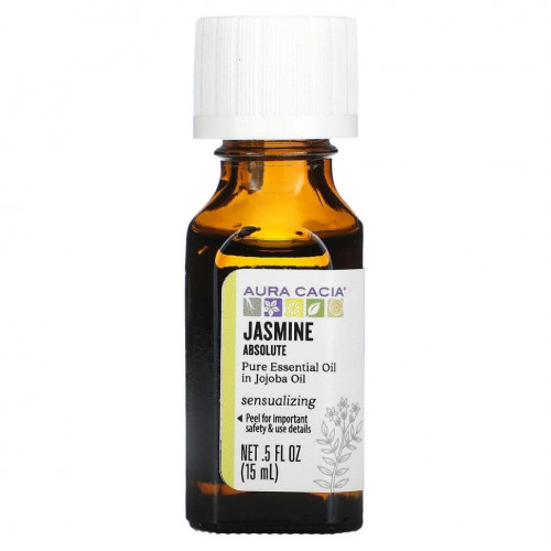 Aura Cacia, чистое эфирное масло, абсолю жасмина, 15 мл (0,5 жидк. унции)