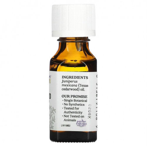 Aura Cacia, чистое эфирное масло, кедровое (можжевельник мексиканский), 15 мл (0,5 жидк. унции)