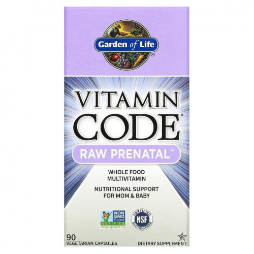 Garden of Life, Vitamin Code, RAW Prenatal, 90 вегетарианских капсул