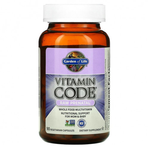 Garden of Life, Vitamin Code, RAW Prenatal, 90 вегетарианских капсул