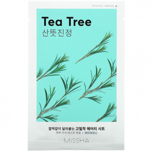 Missha, Тканевая маска Airy Fit Beauty Sheet Mask, Tea Tree, 1 лист, 19 г