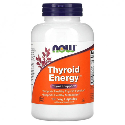 NOW Foods, Thyroid Energy, 180 растительных капсул