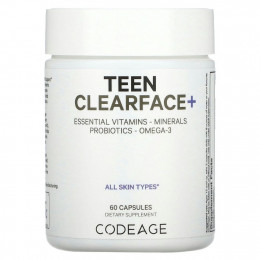 Codeage, Teen Clearface Vitamins, для всех типов кожи, 60 капсул