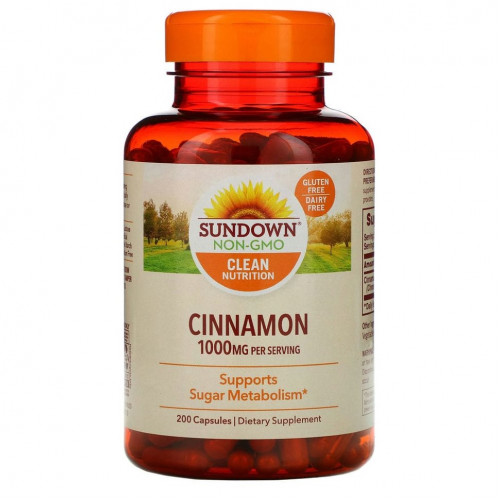 Sundown Naturals, Корица, 500 мг, 200 капсул