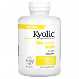 Kyolic, Aged Garlic Extract, экстракт чеснока с лецитином, формула для снижения уровня холестерина 104, 300 капсул