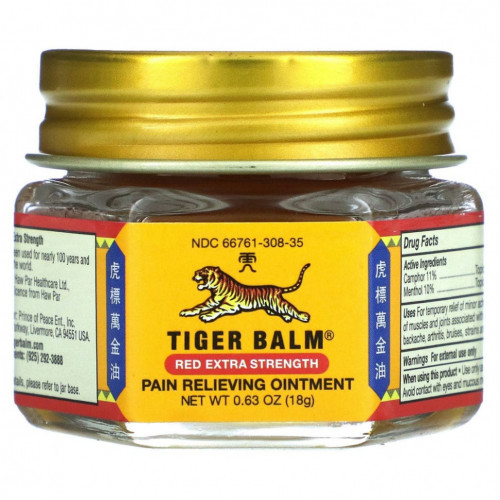 Tiger Balm, Обезболивающая мазь усиленного действия, 18 г (0,63 унции)